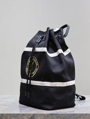 RIVE GAUCHE BACKPACK 49 IN BLACK MIX WHITE CANVAS