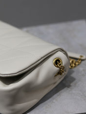 YSL 25S JAMIE MINI 20 IN BLANC VINTAGE LAMBSKIN GOLD HARDWARE