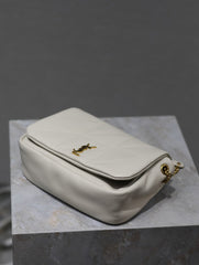 YSL 25S JAMIE MINI 20 IN BLANC VINTAGE LAMBSKIN GOLD HARDWRE