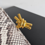 KNOT CHAIN CLUTCH 20.5 IN SNAKE PATTERN CALFSKIN