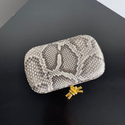 KNOT CHAIN CLUTCH 20.5 IN SNAKE PATTERN CALFSKIN