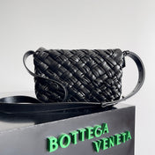 BV Small Rumple Messenger 21 Black Lambskin Shw