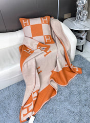 AVALON THROW BLANKET 170 CM IN TIGER ORANGE CASHMERE 294474