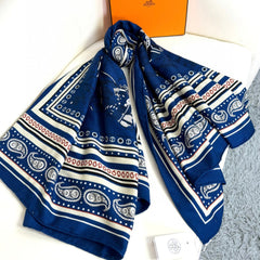 HERMES 25S SCARF 135 IN CASHMERE SILK 729040