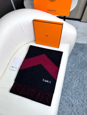 SCARF 190 CM IN JAM PURPLE MIX BLACK CASHMERE 370395