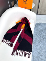 SCARF 190 CM IN JAM PURPLE MIX BLACK CASHMERE 370395