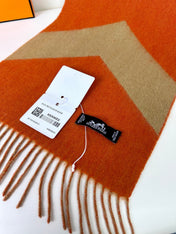 SCARF 190 CM IN RUST ORANGE MIX LIGHT YELLOW CASHMERE 370396