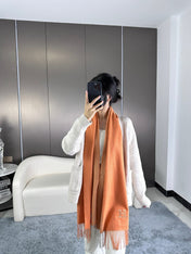 SCARF 190 CM IN TIGER ORANGE CASHMERE