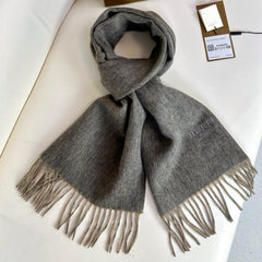 SCARF 180 CM IN MOUSE GRAY AND CAMEL BEIGE CASHMERE 398416