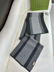 SCARF 180 CM IN BLACK MIX LIGHT GRAY CASHMERE 398447