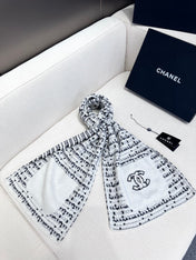 SCARF 180 CM IN WHITE MIX BLACK CASHMERE 403851