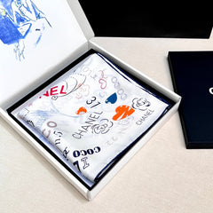 CHANEL 25S SCARF 90 IN SILK 730662