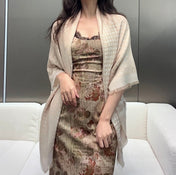 LV SCARF 120 CM IN WOOL MIX SILK 737297
