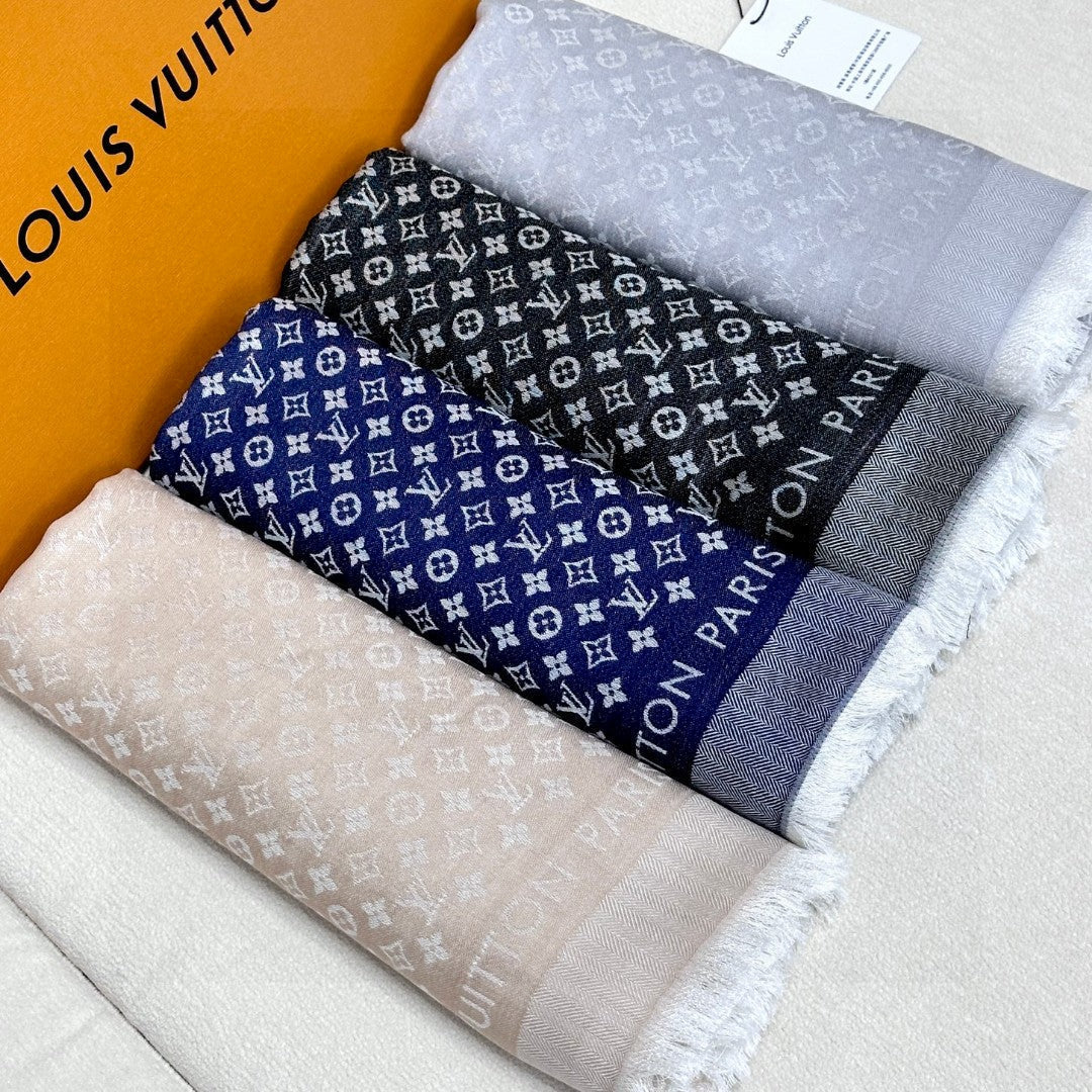 LV SCARF 120 CM IN WOOL MIX SILK 737299