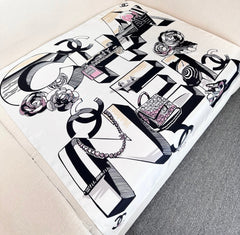 CHANEL 25S SCARF 90 IN SILK 718599