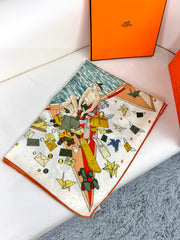 HERMES 25S SCARF 135 IN SILK AND CASHMERE 735831