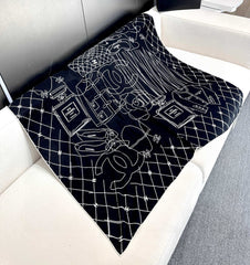 CHANEL 25S SCARF 140 IN CASHMERE SILK 727348