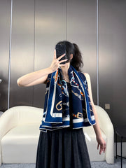 HERMES 25S SCARF 135 IN CASHMERE SILK 737309