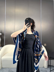 HERMES 25S SCARF 135 IN CASHMERE SILK 737309