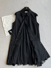 MONCLER SLEEVELESS PLEATED DRESS 269706