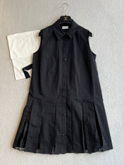 MONCLER SLEEVELESS PLEATED DRESS 269706