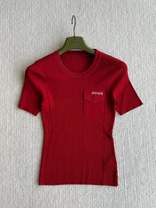 GUCCI SHORT-SLEEVE KNIT TOP 242808