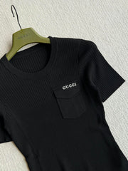 GUCCI SHORT-SLEEVE KNIT TOP 242809