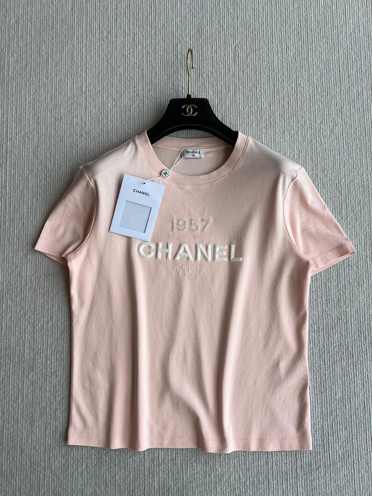 CC 25 Embroidery Round Neck Sleeved Short Cotton