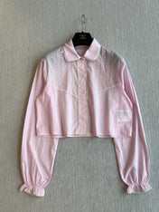 PRADA PINK CROPPED BUTTON-UP SHIRT