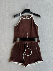 CELINE VELVET DRAWSTRING WAIST SHORTS 275633