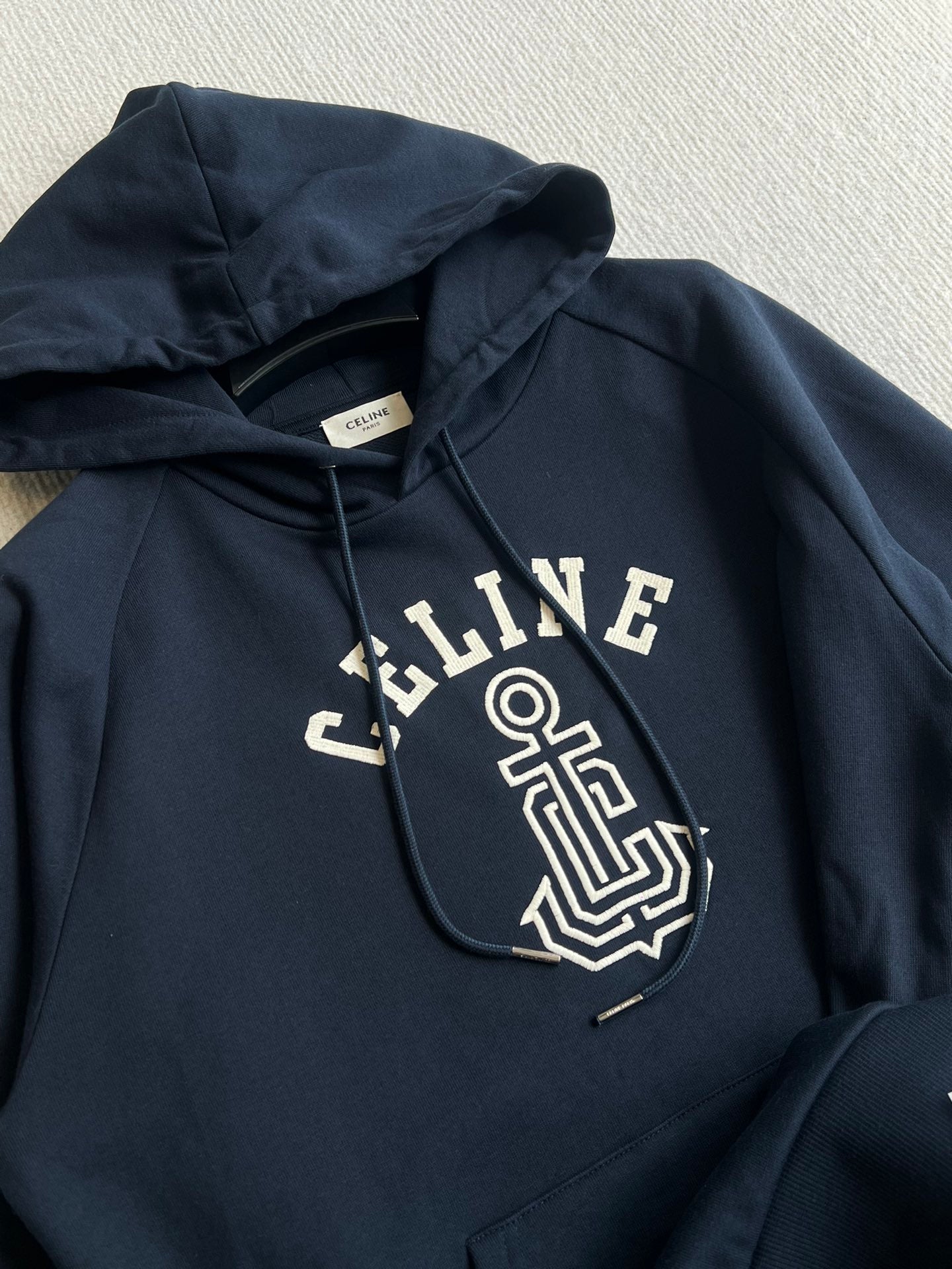 CELINE HOODED SWEATSHIRT WITH ANCHOR EMBROIDERY 275652