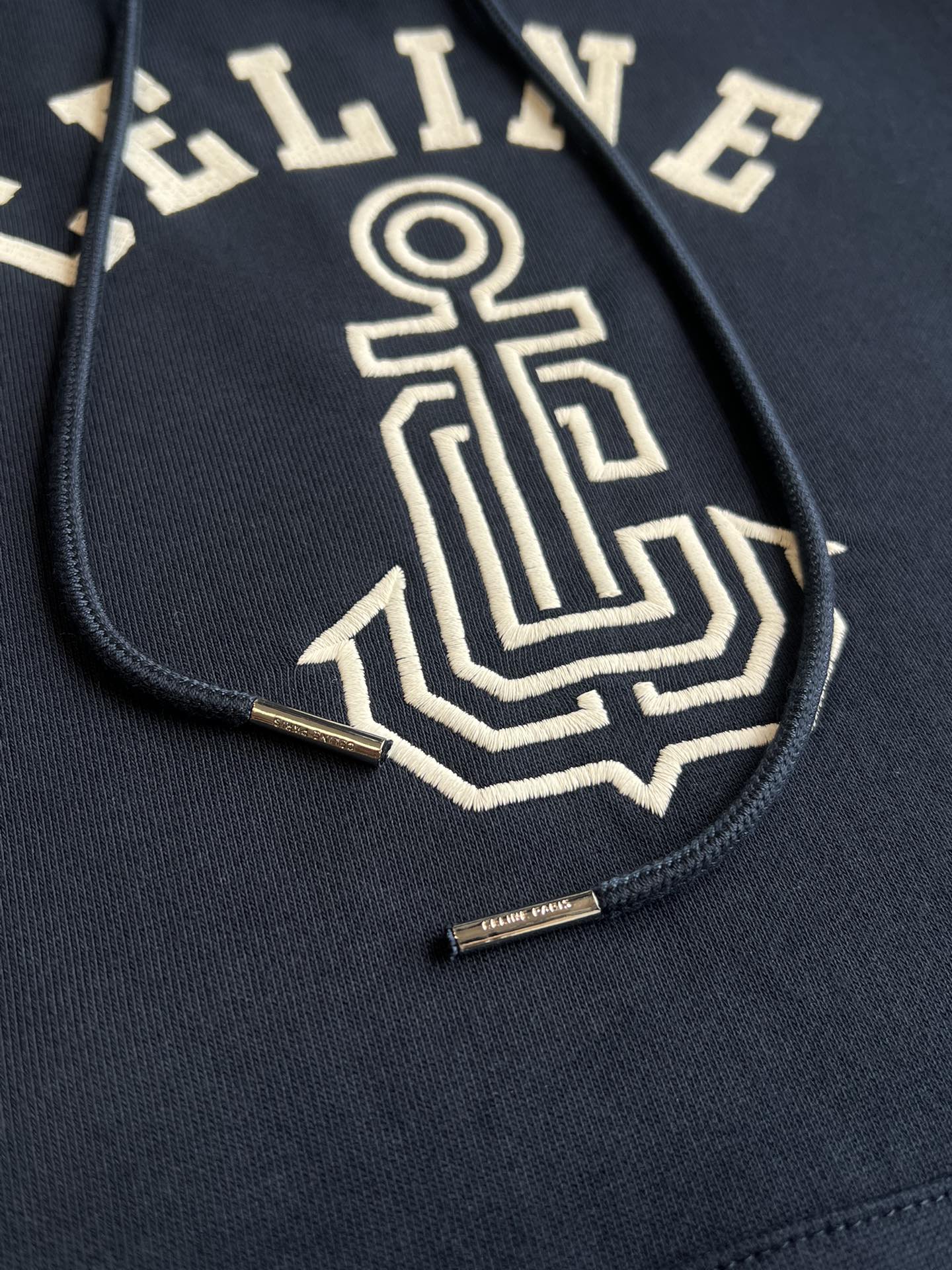 CELINE HOODED SWEATSHIRT WITH ANCHOR EMBROIDERY 275652