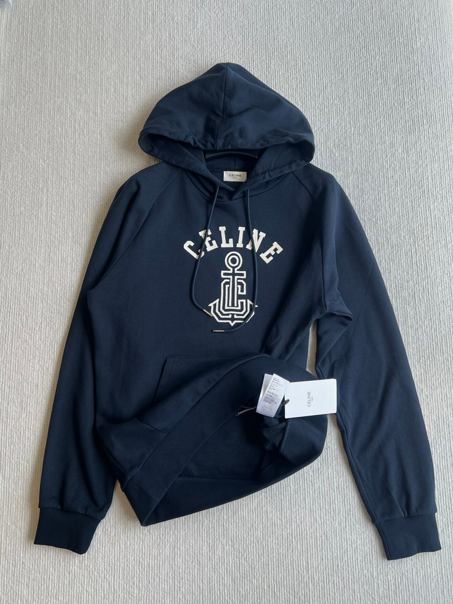 CELINE HOODED SWEATSHIRT WITH ANCHOR EMBROIDERY 275652