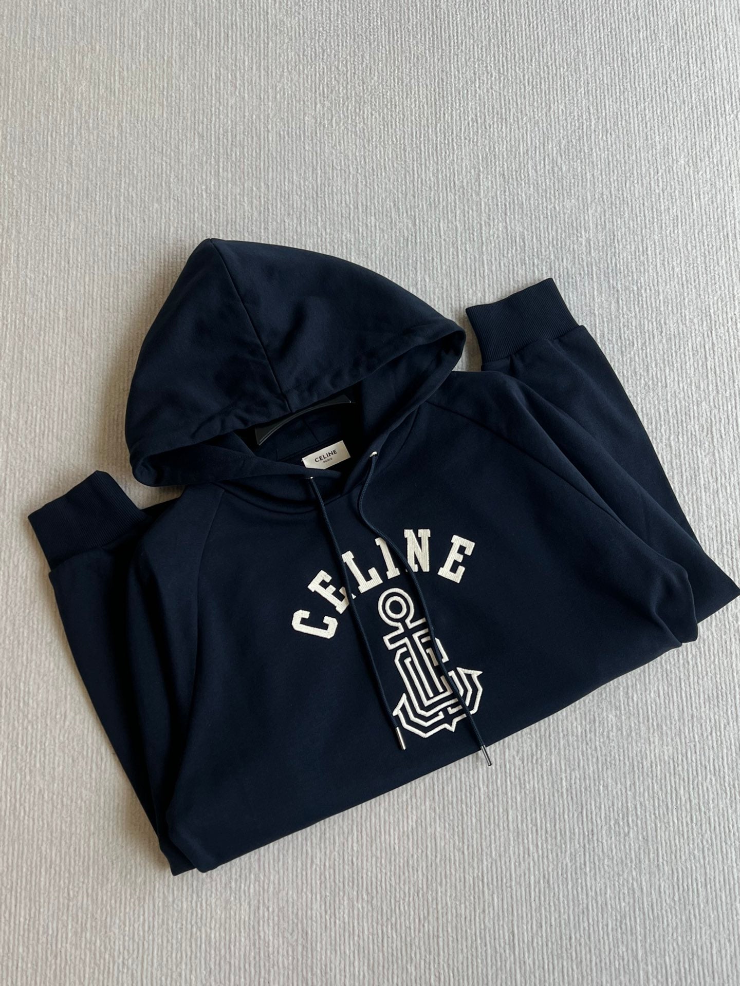 CELINE HOODED SWEATSHIRT WITH ANCHOR EMBROIDERY 275652