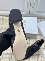 DIOR 26S ANKLE BOOTS 35MM IN BLACK FLORAL LACE MESH BLOCK HEEL