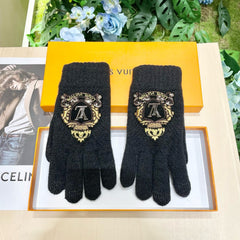 TOUCHSCREEN GLOVES IN BLACK WOOL 454593