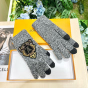 TOUCHSCREEN GLOVES IN STEEL GRAY WOOL 454594