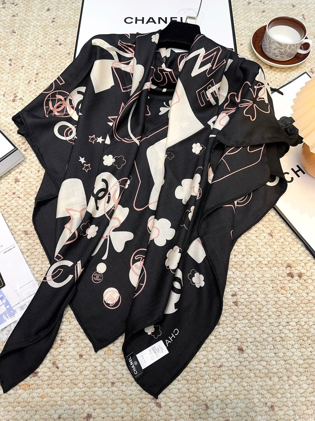 CHANEL 25S SCARF 140 CM IN CASHMERE SILK 943926