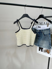 CELINE OPEN-KNIT FLORAL PATTERN KNIT VEST 275887