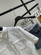 CELINE SHORT SLEEVE CUT-OUT SHIRT 273109