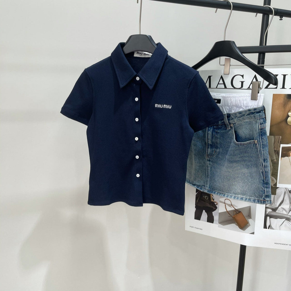 MIUMIU SHORT SLEEVE POLO SHIRT 273028