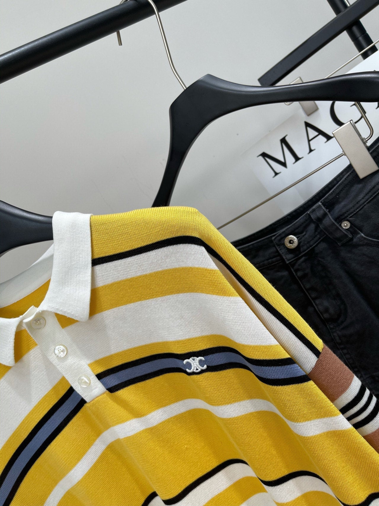 CELINE LONG-SLEEVE POLO SWEATER 275977