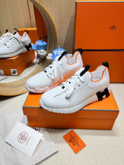 DEPART SLIP-ON SNEAKER IN WHITE KNIT AND CALFSKIN