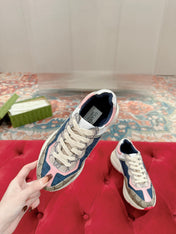 GG RHYTON TRAINER LIGHT BROWN AND PINK CALFSKIN