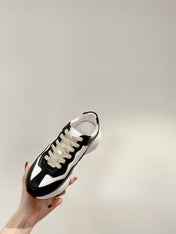 GG RHYTON TRAINER BLACK AND WHITE CALFSKIN