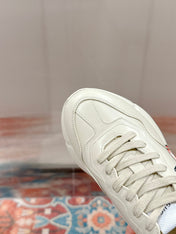 GG RHYTON TRAINER WHITE CALFSKIN WITH APPLE MOTIF