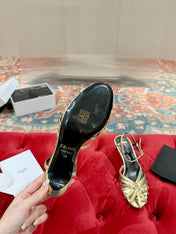 TRIOMPHE SANDAL 85 MM IN GOLD LAMBSKIN