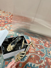 TRIOMPHE SANDAL 85 MM IN GOLD LAMBSKIN