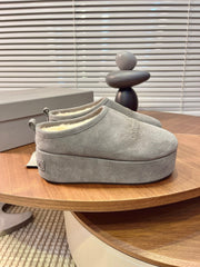 BALENCIAGA 25S AURALEE SLIP-ON 50 MM IN GREY SUEDE