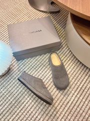 BALENCIAGA 25S AURALEE SLIP-ON 25 MM IN GREY SUEDE